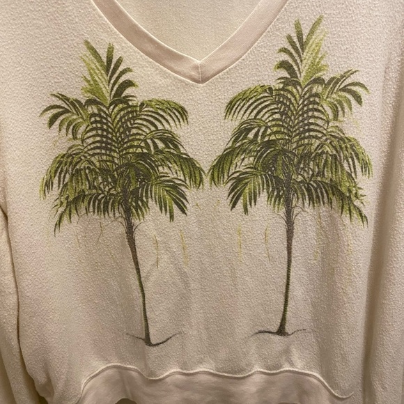Wildfox Twin Palm Tree V-Neck Pullover Sweatshirt Size Small - Picture 7 of 12